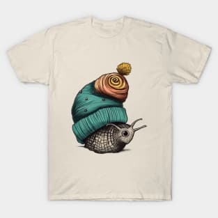 Snail wearing a pom pom toque T-Shirt